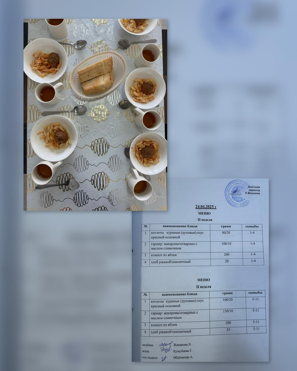 Ас мәзірі 24.04.2025ж. 