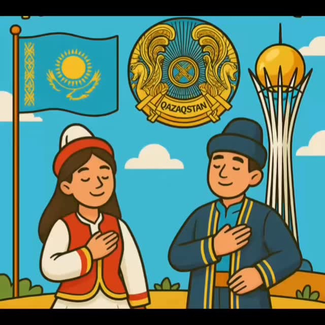 «Көңілді жаз» мектеп жанындағы лагерьде Қазақстан Республикасының мемлекеттік рәміздеріне арналған тақырыптық күн өтті