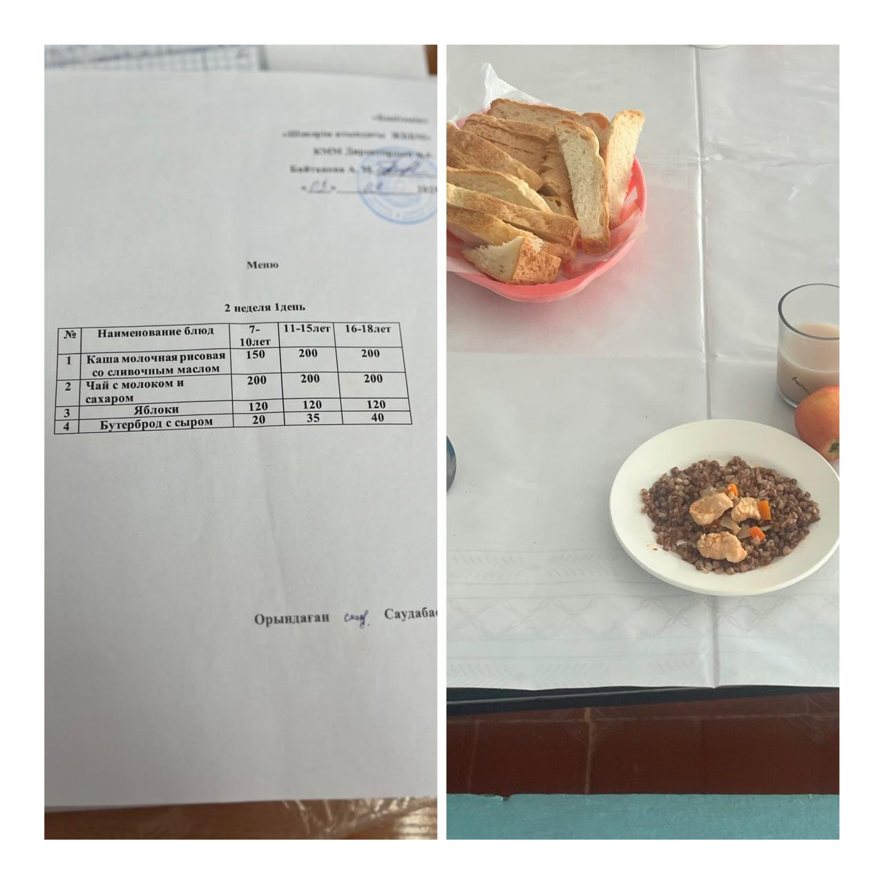 3 қыркүйектегі мектептегі тамақтану