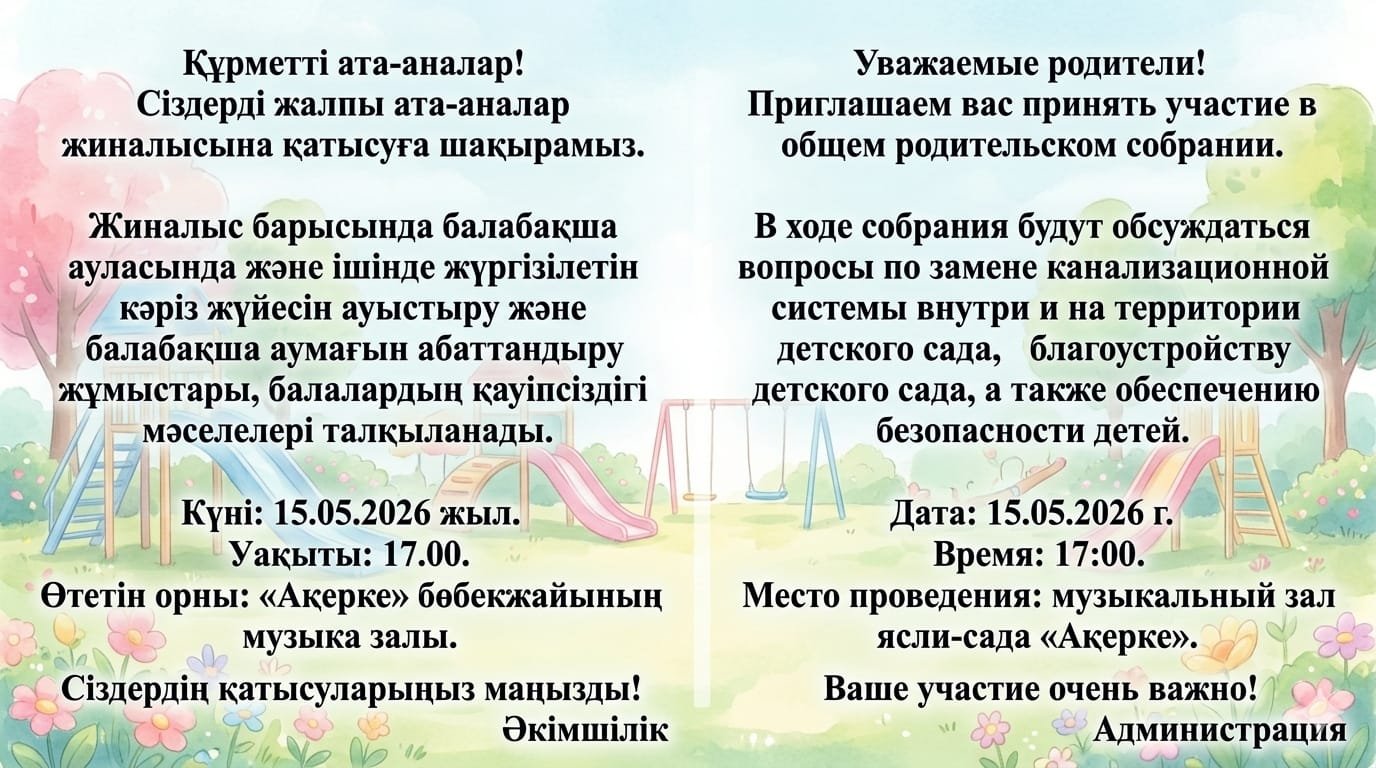 Құрметті ата-аналар!